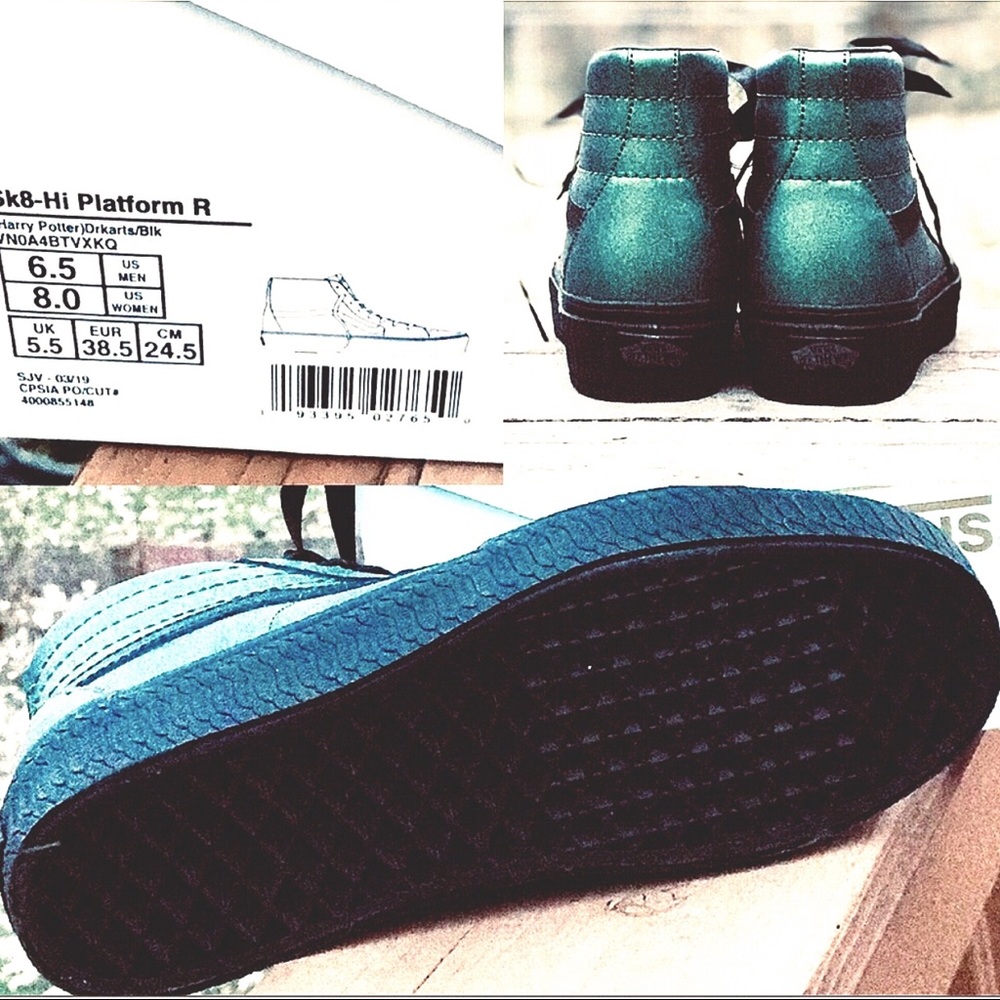LAST! NWT Harry Potter Vans SK8 Platform Green - Picture 6 of 8